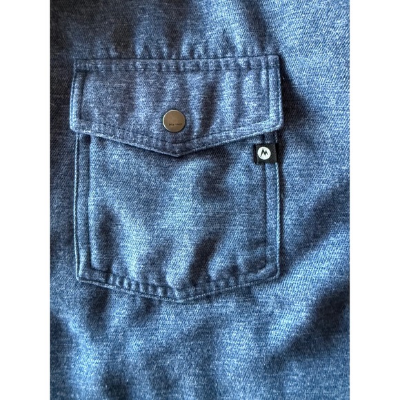 Marmot Insulated Snap Front Work Shirt Jacket Blue Mens Large Warm Thick Outdoor - Picture 9 of 16